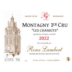 Frankrig, fransk hvidvin, Montagny 1er cru, Les Chaniots, Roux Lambert / Les Climats d'Or, Bourgogne